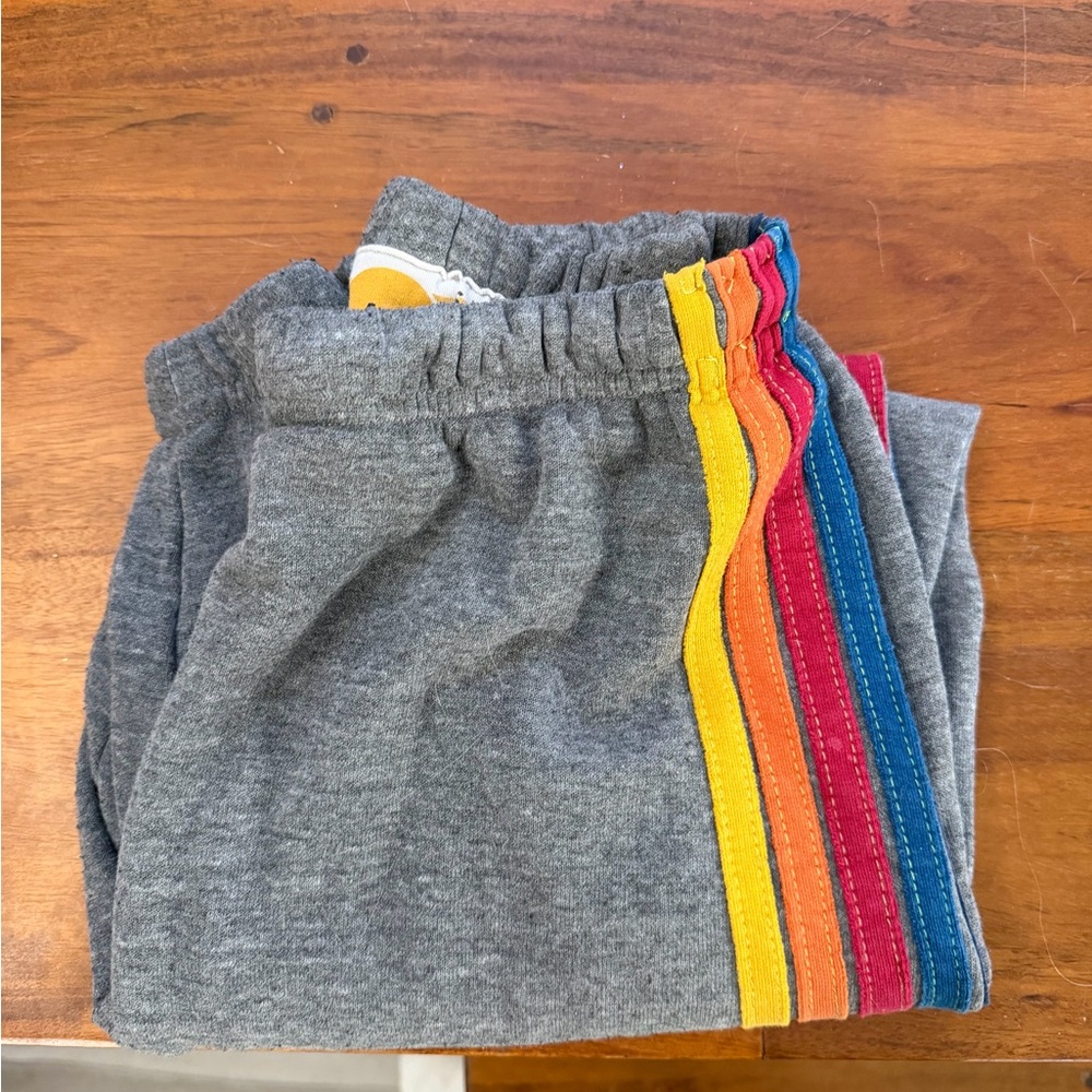 Aviator Nation gray signature stripe sweat pants